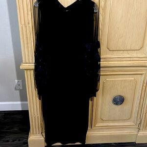 Black midi dress, new